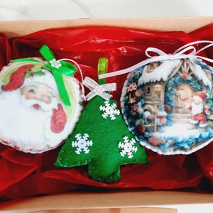 Set de globuri din fetru  - crăciun - decorațiuni de crăciun de casă - globuri de crăciun - Artynos.ro