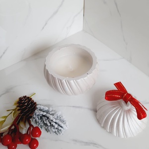 Glob alb perlat lumanare - crăciun - decorațiuni de crăciun de casă - globuri de crăciun - Artynos.ro