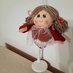 Fetita in costum rosu decoratiune - crăciun - decorațiuni de crăciun de casă - globuri de crăciun - Artynos.ro