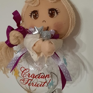 Fetita blonda decoratiune - crăciun - decorațiuni de crăciun de casă - globuri de crăciun - Artynos.ro