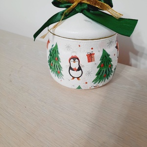 Bomboniera cu pinguin si brad, Casa & Stil de viata, Accesorii pentru decorat casa, Decoratiuni de masa si decoratiuni pentru rafturi , Decoratiuni de masa, Decoupage, transfer si tehnici servetel, ARTYNOS