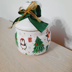 Bomboniera cu pinguin si brad - casă & stil de viață - accesorii pentru decorat casa - decorațiuni de masă și decorațiuni pentru rafturi  - decorațiuni de masă - Artynos.ro