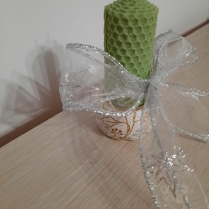 Suport si lumanare fagure verde - casă & stil de viață - lumânări, parfumuri, arome - lumânări și sfeșnice - Artynos.ro