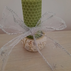 Suport si lumanare fagure verde - casă & stil de viață - lumânări, parfumuri, arome - lumânări și sfeșnice - Artynos.ro