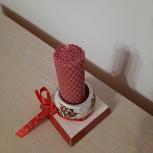 Suport patrat si lumanare fagure roz - casă & stil de viață - lumânări, parfumuri, arome - lumânări și sfeșnice - Artynos.ro