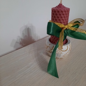 Suport  si lumanare fagure roz - casă & stil de viață - lumânări, parfumuri, arome - lumânări și sfeșnice - Artynos.ro