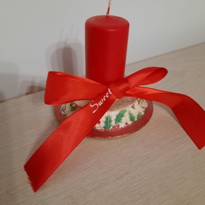 Suport rotund si lumanare rosie - Artynos.ro