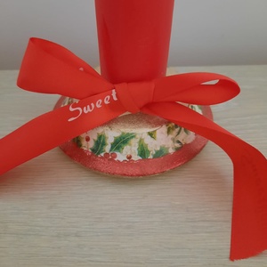 Suport rotund si lumanare rosie - casă & stil de viață - lumânări, parfumuri, arome - lumânări și sfeșnice - Artynos.ro