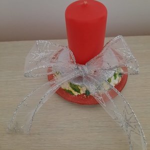 Suport rotund si lumanare rosie - Artynos.ro