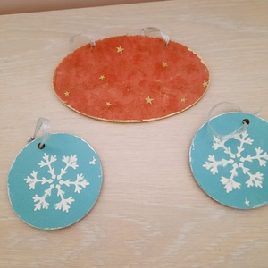 Set de globuri plate - crăciun - decorațiuni de crăciun de casă - globuri de crăciun - Artynos.ro