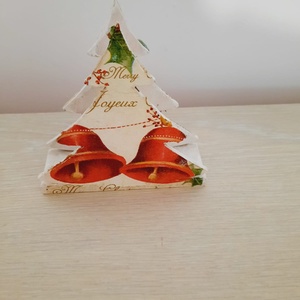 Suport servetele brad cu clopotei, Casa & Stil de viata, Accesorii pentru decorat casa, Decoratiuni de masa si decoratiuni pentru rafturi , Decoratiuni de masa, Decoupage, transfer si tehnici servetel, ARTYNOS