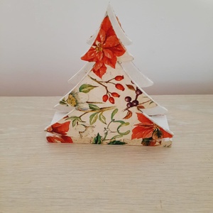 Suport servetele brad cu flori, Casa & Stil de viata, Accesorii pentru decorat casa, Decoratiuni de masa si decoratiuni pentru rafturi , Decoratiuni de masa, Decoupage, transfer si tehnici servetel, ARTYNOS