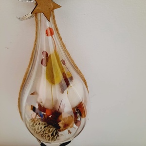 Glob lacrima cu stea si panglica argintie, Craciun, Decoratiuni de Craciun de casa, Globuri de Craciun, Altele, ARTYNOS