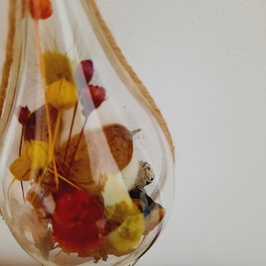 Glob lacrima cu stea si panglica argintie - crăciun - decorațiuni de crăciun de casă - globuri de crăciun - Artynos.ro