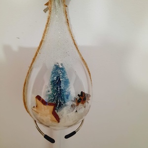 Glob lacrima cu brad si zapada - crăciun - decorațiuni de crăciun de casă - globuri de crăciun - Artynos.ro
