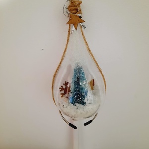 Glob lacrima cu brad si zapada - crăciun - decorațiuni de crăciun de casă - globuri de crăciun - Artynos.ro