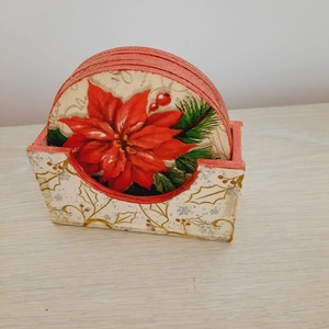 Set suporturi pahare, Casa & Stil de viata, Accesorii pentru echipamente de bucatarie, Accesorii de servire, Suporturi pahare, Decoupage, transfer si tehnici servetel, ARTYNOS