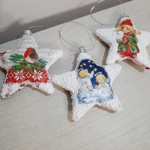 Set de trei globuri stele - crăciun - decorațiuni de crăciun de casă - globuri de crăciun - Artynos.ro