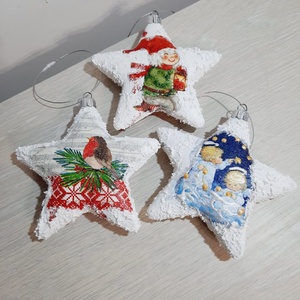 Set de trei globuri stele - crăciun - decorațiuni de crăciun de casă - globuri de crăciun - Artynos.ro