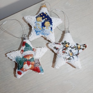 Set de trei globuri stele - crăciun - decorațiuni de crăciun de casă - globuri de crăciun - Artynos.ro