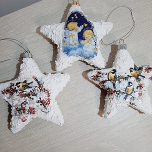 Set de trei globuri stele - crăciun - decorațiuni de crăciun de casă - globuri de crăciun - Artynos.ro