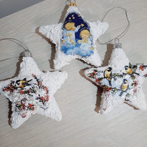 Set de trei globuri stele - crăciun - decorațiuni de crăciun de casă - globuri de crăciun - Artynos.ro