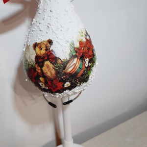 Glob lacrima cu ursulet - crăciun - decorațiuni de crăciun de casă - globuri de crăciun - Artynos.ro