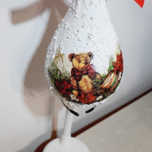 Glob lacrima cu ursulet - crăciun - decorațiuni de crăciun de casă - globuri de crăciun - Artynos.ro