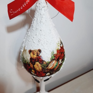 Glob lacrima cu ursulet - crăciun - decorațiuni de crăciun de casă - globuri de crăciun - Artynos.ro