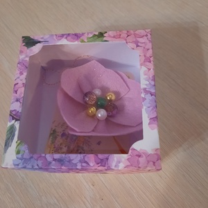 Brosa floare lila - bijuterii - broșe - Artynos.ro