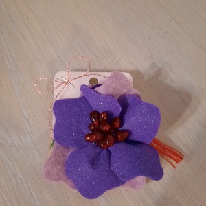 Brosa floare mov, Bijuterii, Brose, Cusatura, ARTYNOS