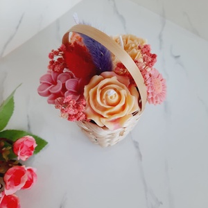 Cosulet cu flori de ceara, Casa & Stil de viata, Decoratiuni de casa, Decoratiuni de masa si rafturi, Decoratiuni de masa, Aranjament de flori, ARTYNOS