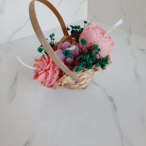 Cosulet cu flori de ceara, Casa & Stil de viata, Decoratiuni de casa, Decoratiuni de masa si rafturi, Decoratiuni de masa, Aranjament de flori, ARTYNOS