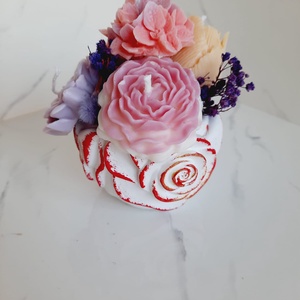 Recipient ceramic cu flori, Casa & Stil de viata, Decoratiuni de casa, Decoratiuni de masa si rafturi, Decoratiuni de masa, Aranjament de flori, ARTYNOS