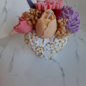 Recipient ceramic  cu flori, Casa & Stil de viata, Decoratiuni de casa, Decoratiuni de masa si rafturi, Decoratiuni de masa, Aranjament de flori, ARTYNOS