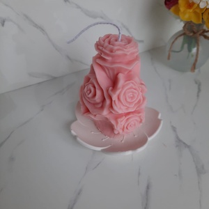 Lumanare inalta cu trandafiri - casă & stil de viață - lumânări, parfumuri, arome - lumânări artizanale - Artynos.ro