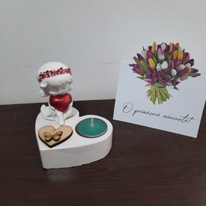 Decoratiune fetita cu inima, Casa & Stil de viata, Decoratiuni de casa, Decoratiuni de masa si rafturi, Decoratiuni de masa, Ceramica, ARTYNOS