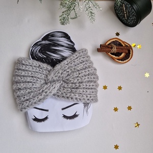 Bentiță tricotata Ice Grey - îmbrăcăminte și modă - eșarfe, pălării, fularuri - căciulă - Artynos.ro