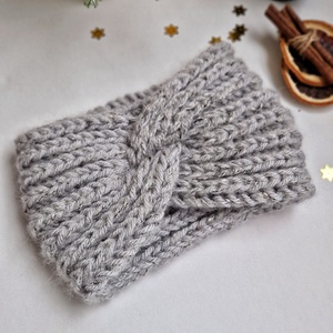 Bentiță tricotata Ice Grey - îmbrăcăminte și modă - eșarfe, pălării, fularuri - căciulă - Artynos.ro