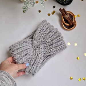 Bentiță tricotata Ice Grey - îmbrăcăminte și modă - eșarfe, pălării, fularuri - căciulă - Artynos.ro