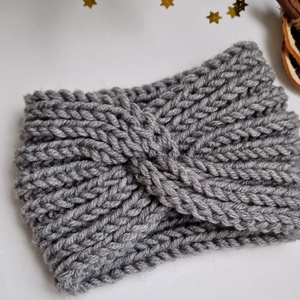 Bentiță tricotata Cool Grey - îmbrăcăminte și modă - eșarfe, pălării, fularuri - căciulă - Artynos.ro