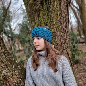 Bentita verde petrol, Imbracaminte si moda, Esarfe, palarii, fularuri, Caciula, Crosetat, ARTYNOS