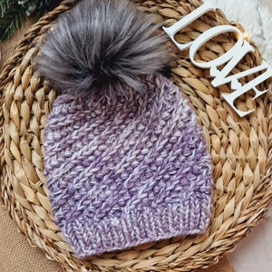 Căciulă tricotată Violet degrade - îmbrăcăminte și modă - eșarfe, pălării, fularuri - căciulă - Artynos.ro