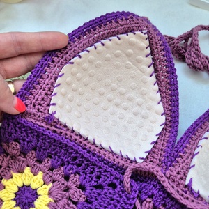 Top croșetat Lavanda în floare - îmbrăcăminte și modă - haine damă - tricou și top de damă - Artynos.ro