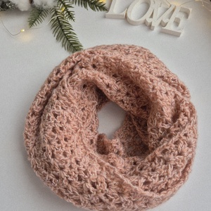 Fular Infinity Blush Sparkle  Lana, Acril si Paiete Elegante, Imbracaminte si moda, Esarfe, palarii, fularuri, Saluri, Crosetat, ARTYNOS