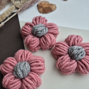 Mărțișor Handmade Tip Broșă � Flower Power Pink Dust  - bijuterii - broșe - Artynos.ro