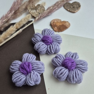 Martisor Handmade Tip Brosa � Flower Power Purple, Bijuterii, Brose, Crosetat, ARTYNOS