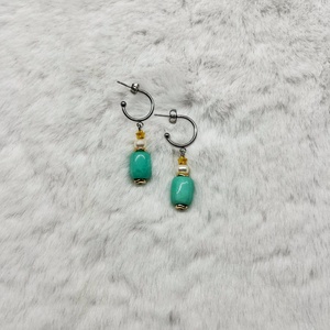 Cercei handmade jad si perle - Artynos.ro