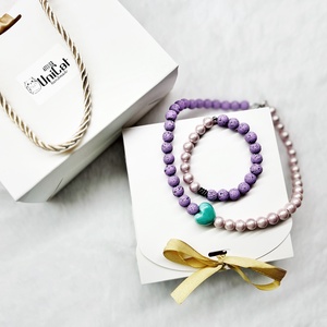 Colier bicolor cu inima din ceramică  - bijuterii - coliere - coliere din pietre semiprețioase - Artynos.ro