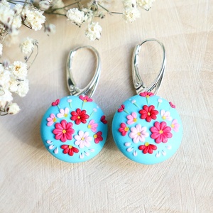 Cercei Enchanted Flowers pe suport din argint - Artynos.ro